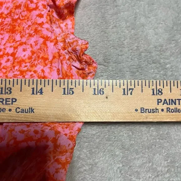 Rachel Zoe Dress Womens 4 Pink Orange Floral Tiered Faux Wrap Ruffle Beach - Picture 6 of 8